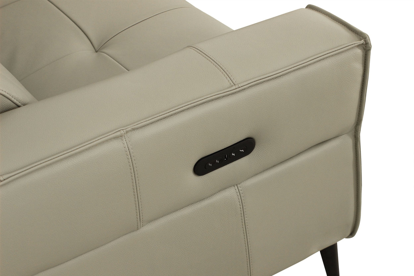 Divani Casa Nella Modern Light Grey Leather Loveseat w/ Electric Recliners