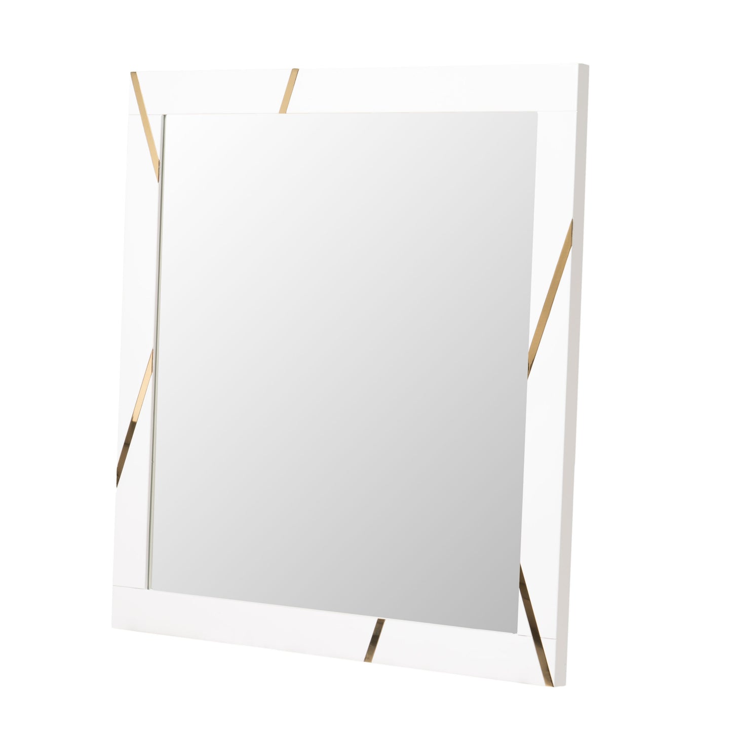 Modrest Nixa Modern White and Gold Mirror