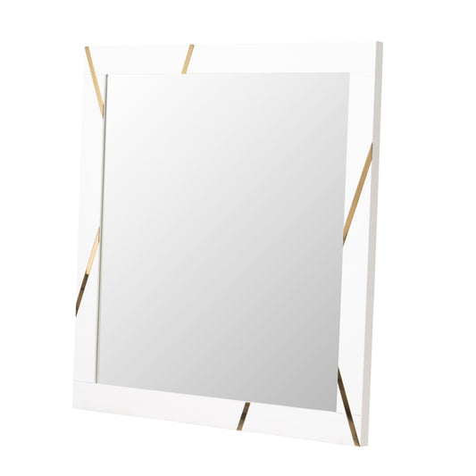 Modrest Nixa Modern White and Gold Mirror
