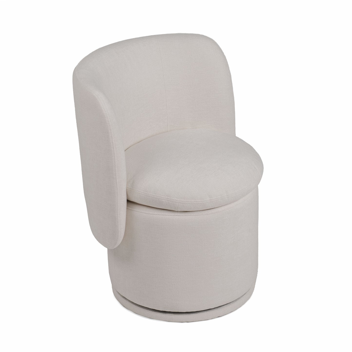 Divani Casa Norris Modern Ivory Fabric Swivel Dining Chair