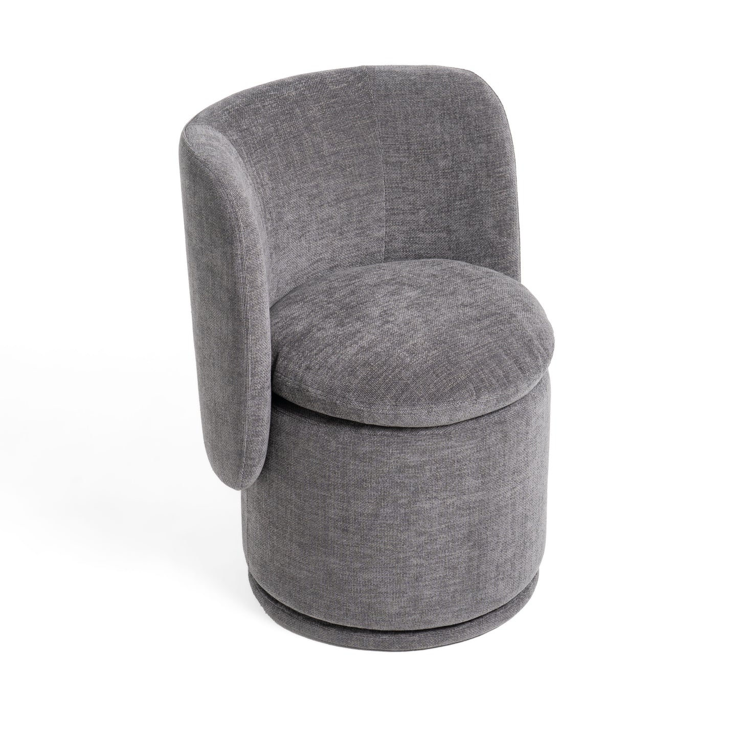 Divani Casa Norris Modern Dark Grey Fabric Swivel Dining Chair
