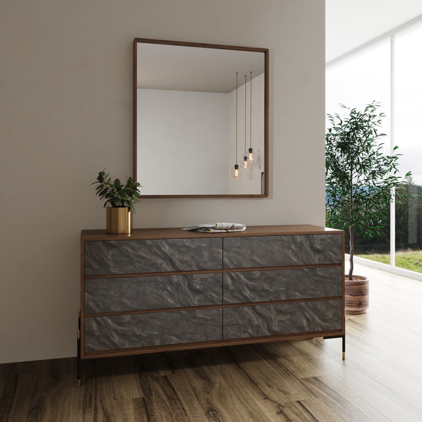 Nova Domus Metcalf Mid-Century Walnut Mirror