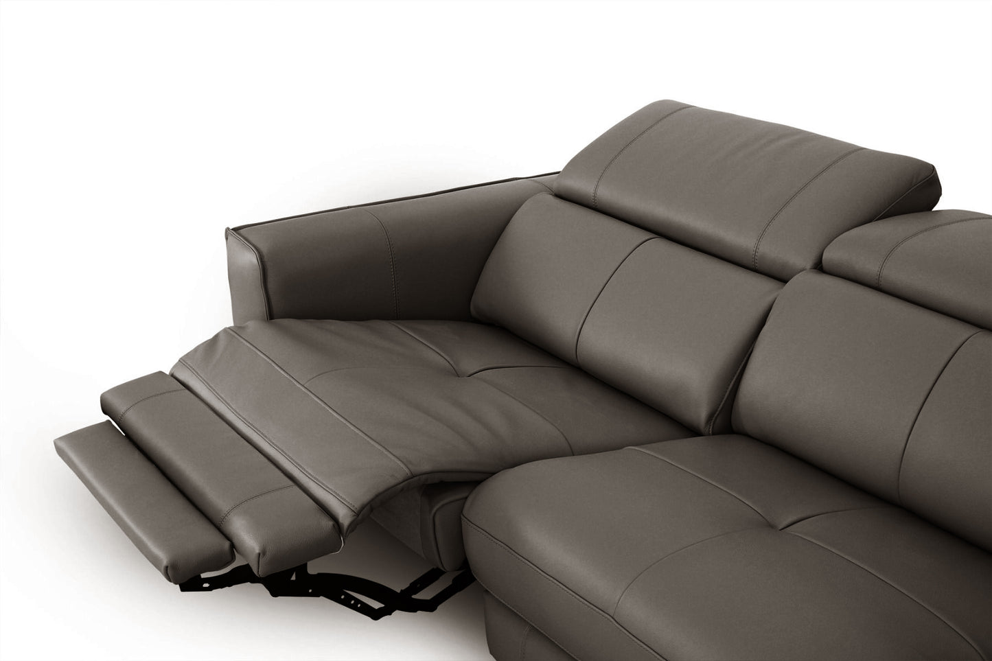 Divani Casa Nella Modern Dark Grey Leather Sofa w/ Electric Recliners