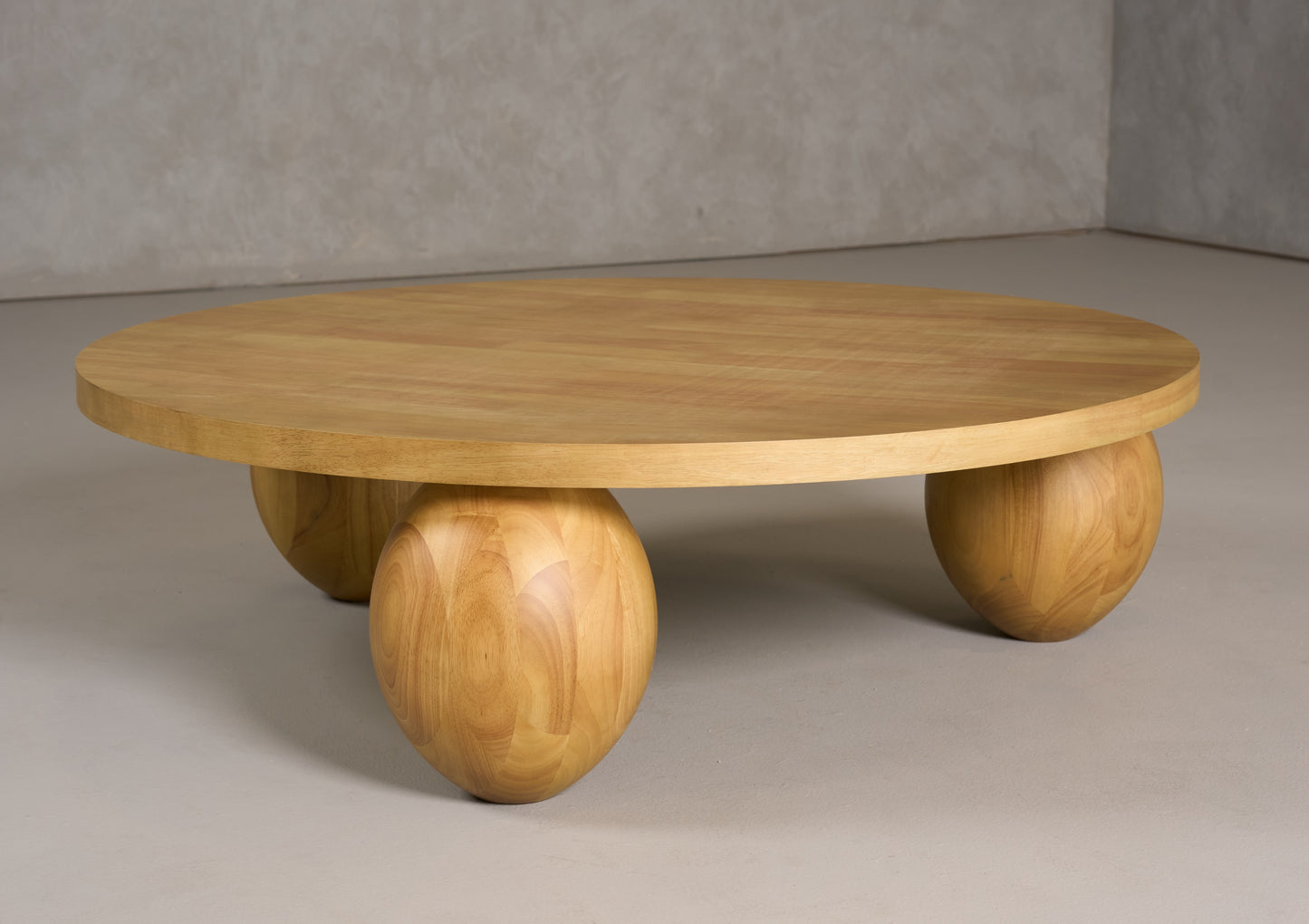 Modrest Optima Modern Natural Rubberwood Round Coffee Table