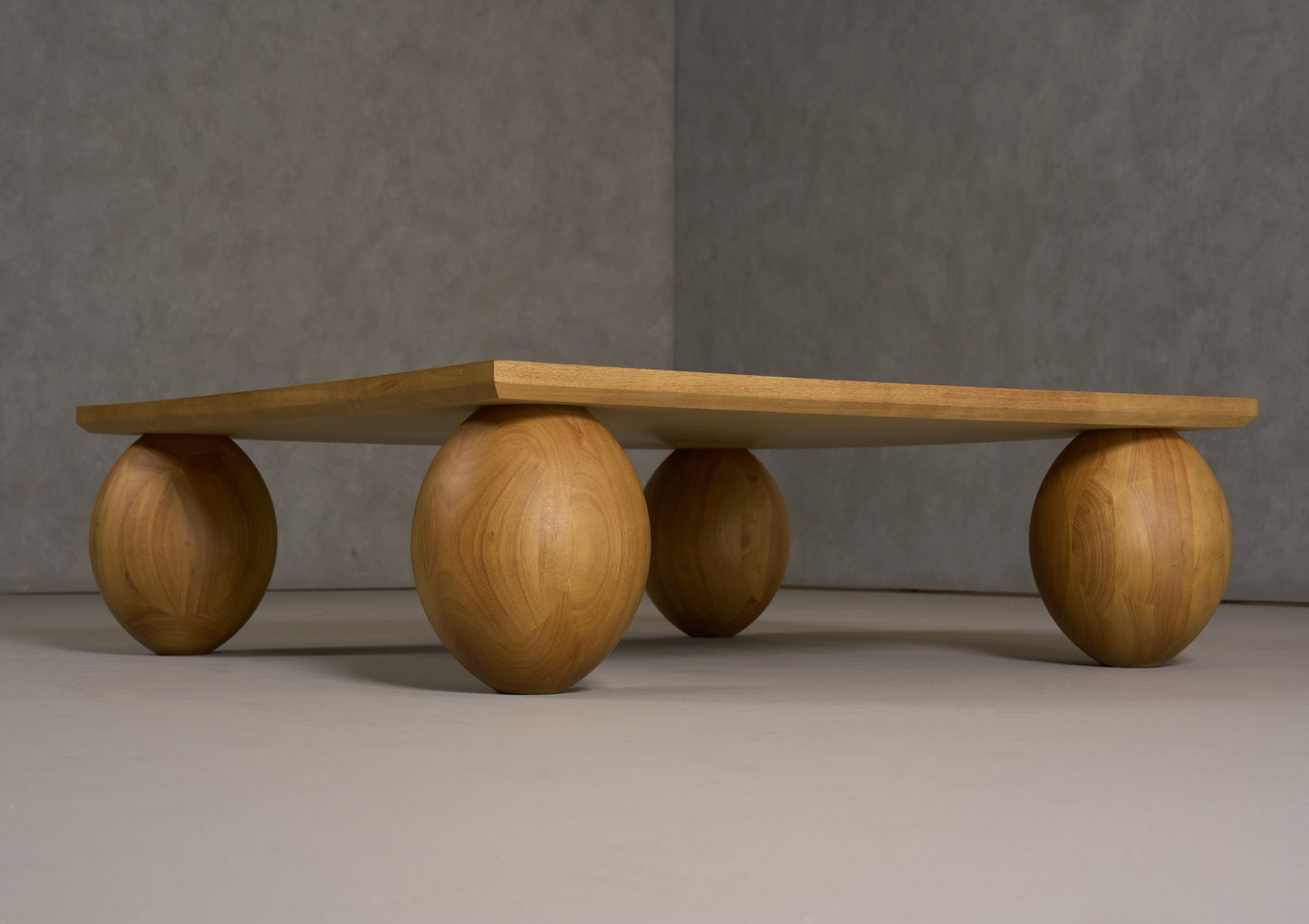 Modrest Optima Modern Natural Rubberwood Square Coffee Table