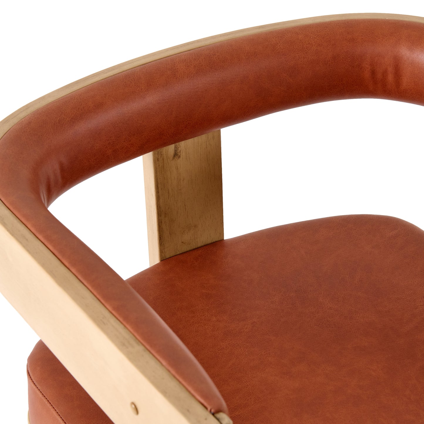 Nova Domus Oshana Modern Rust Leatherette White Oak Dining Chair