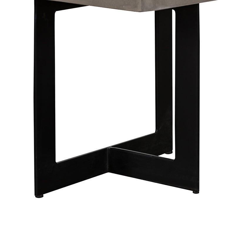 Modrest Sharon Modern Concrete and Black Metal End Table