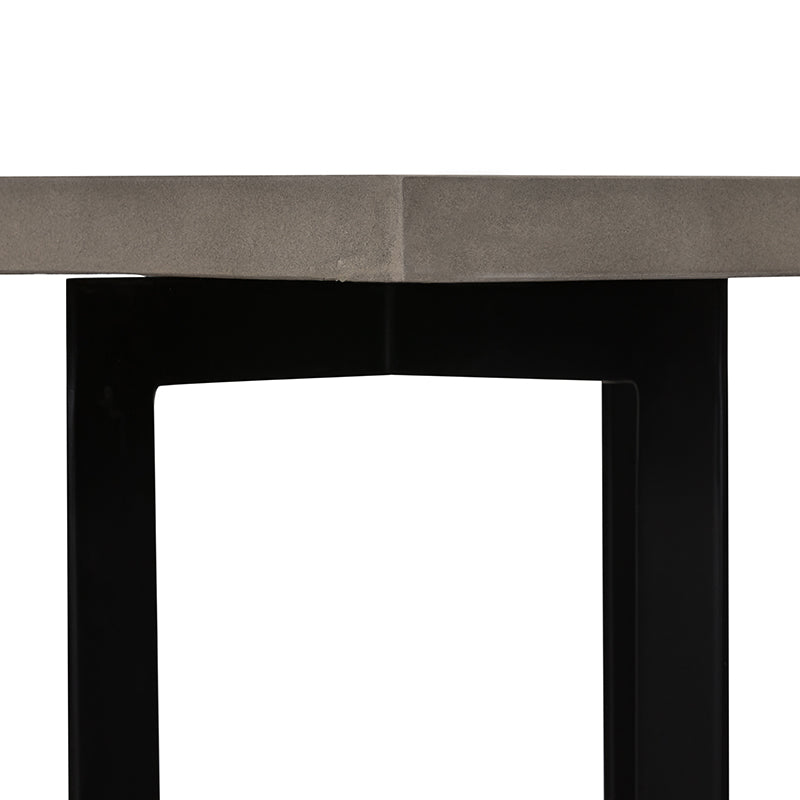 Modrest Sharon Modern Concrete and Black Metal End Table