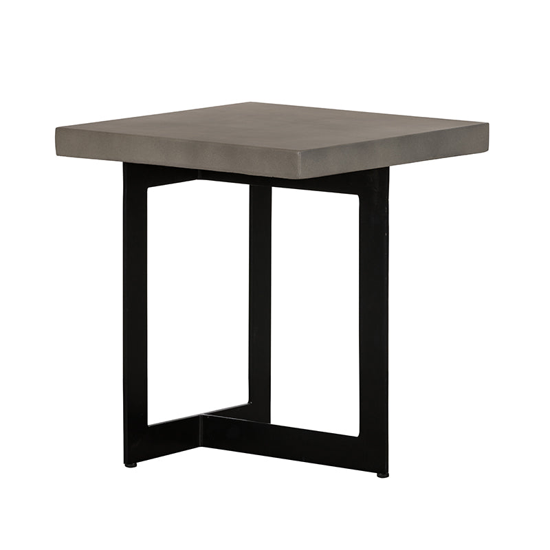 Modrest Sharon Modern Concrete and Black Metal End Table