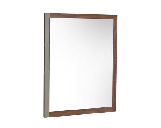 Nova Domus Palermo Italian Modern Faux Concrete and Walnut Mirror