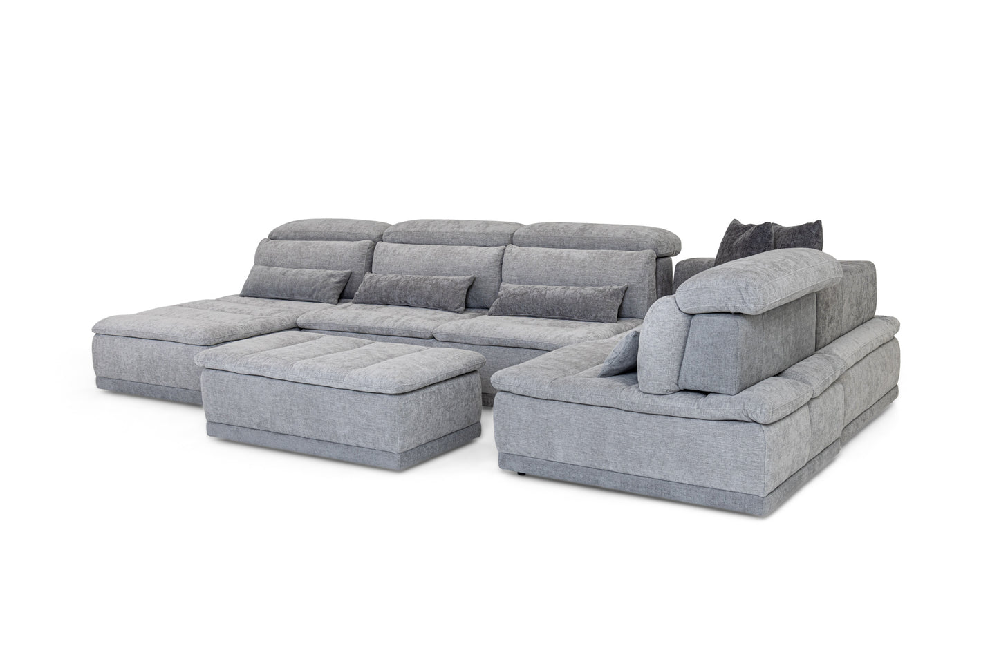 David Ferrari Panorama Italian Modern Grey Fabric Modular Sectional Sofa