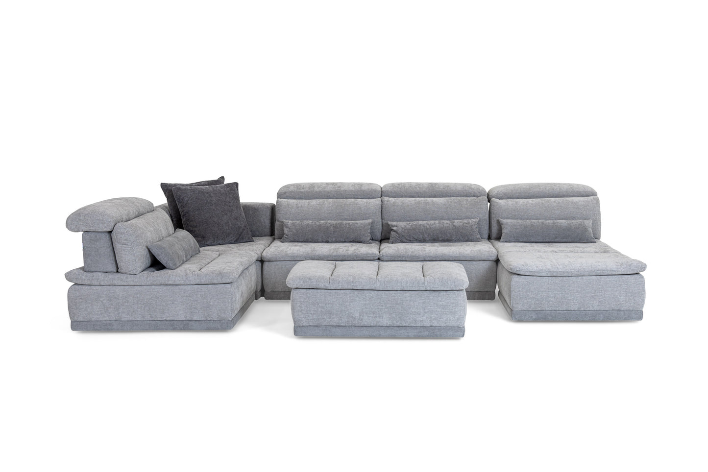 David Ferrari Panorama Italian Modern Grey Fabric Modular Sectional Sofa