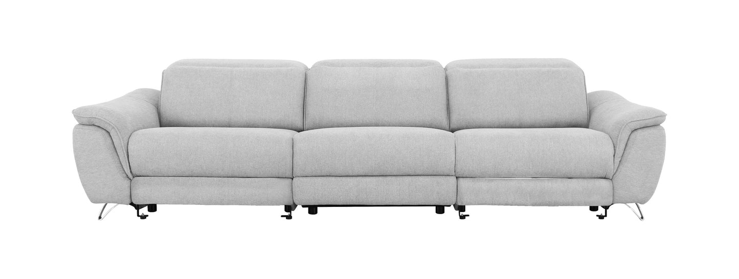 Divani Casa Paul Contemporary Grey Fabric Sofa w/ Electric Recliners
