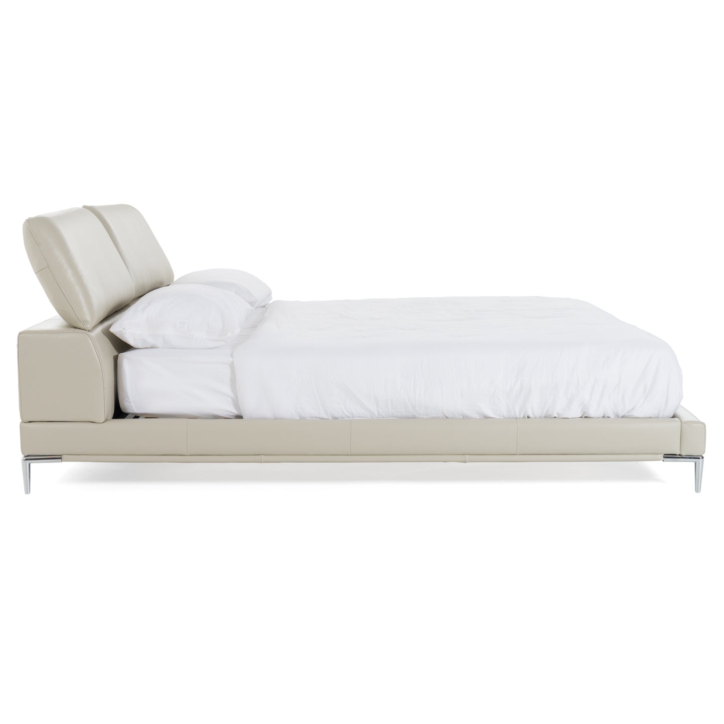 Modrest Pearson Modern Light Grey Leather Bed