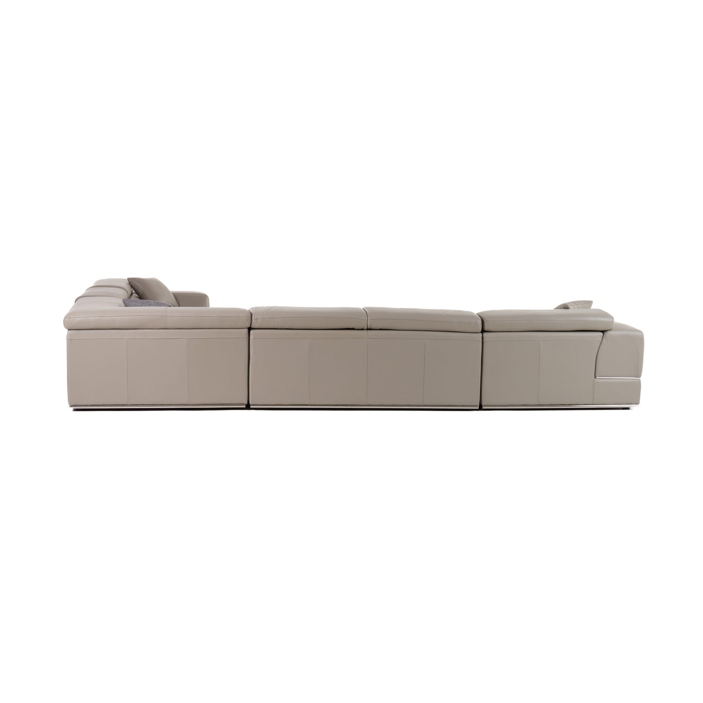 Divani Casa Pella Modern Grey Italian Leather U Shaped Sectional Sofa