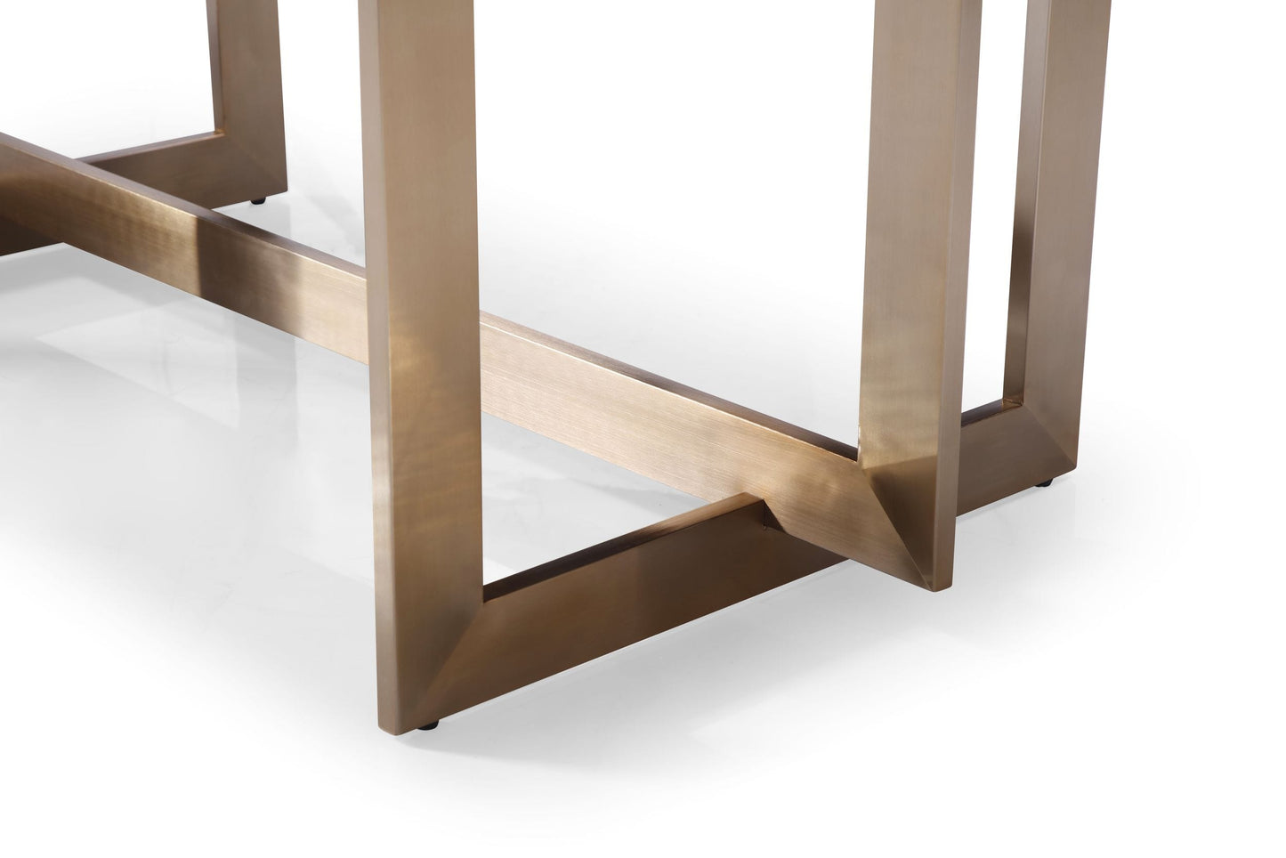 Modrest Pike Modern Black Ash and Brass Dining Table