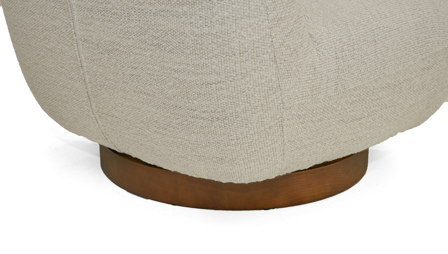 Modrest Renee Modern Cream Fabric Swivel Chair