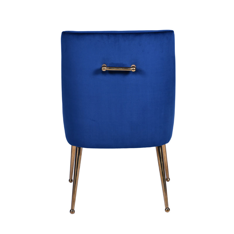 Modrest Castana Modern Blue Velvet and Gold Dining Chair