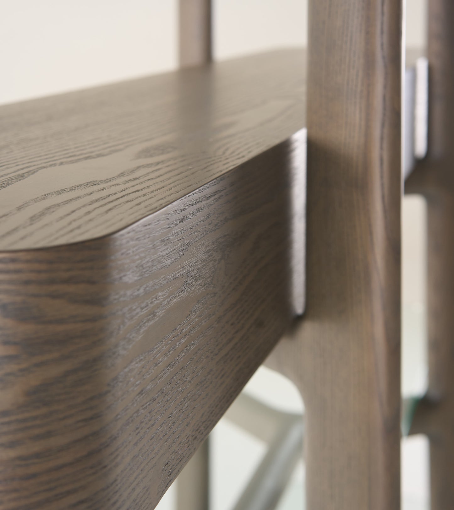 Modrest Rinaldi Mid-Century Modern Grey Ash Glass Bookshelf