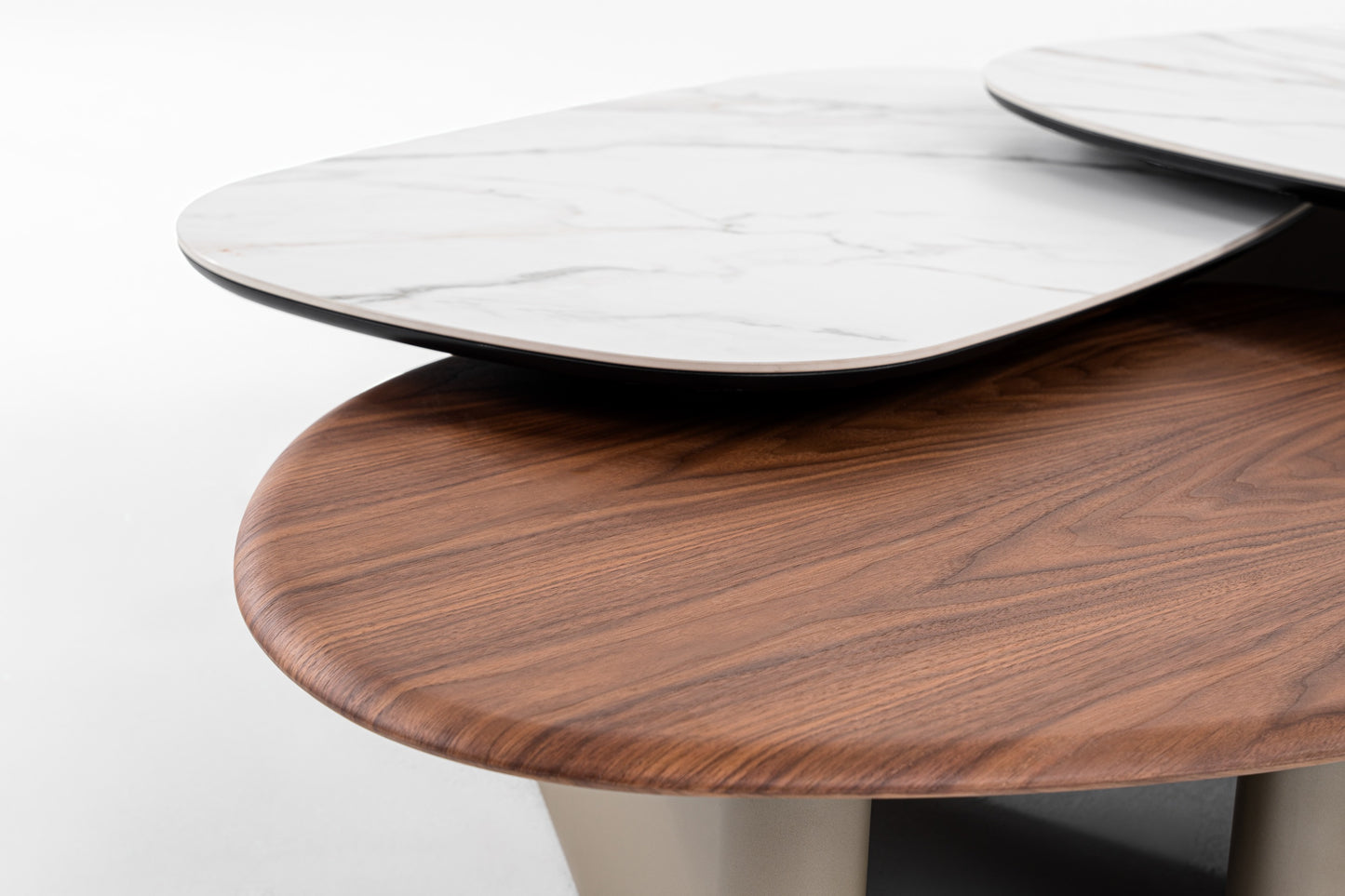 Modrest Robson Modern Ceramic Walnut Coffee Table