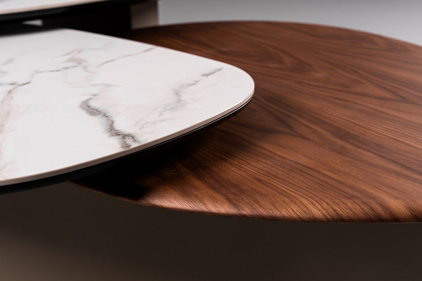 Modrest Robson Modern Ceramic Walnut Coffee Table