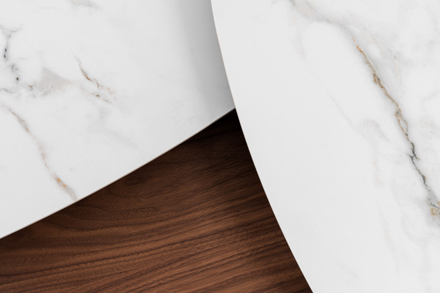 Modrest Robson Modern Ceramic Walnut Coffee Table