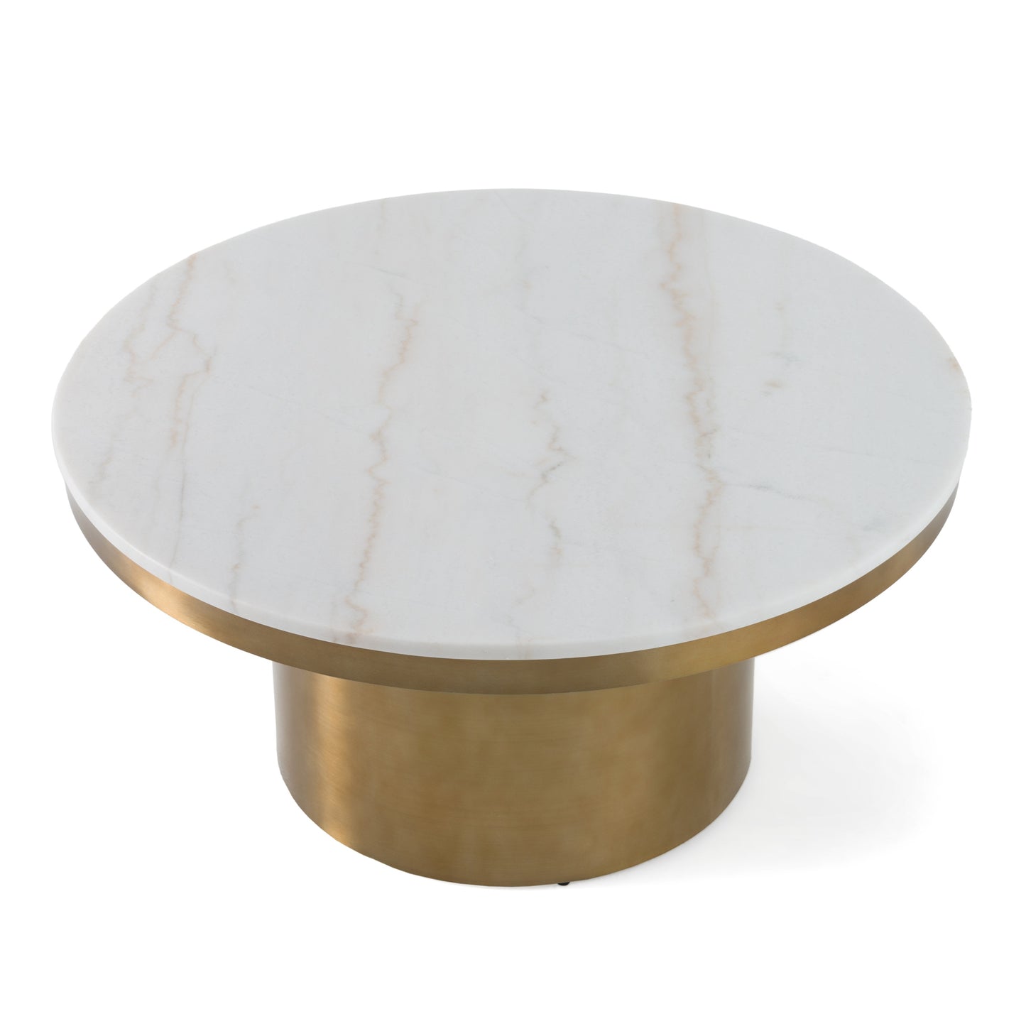 Modrest Rocky Glam White and Gold Coffee Table