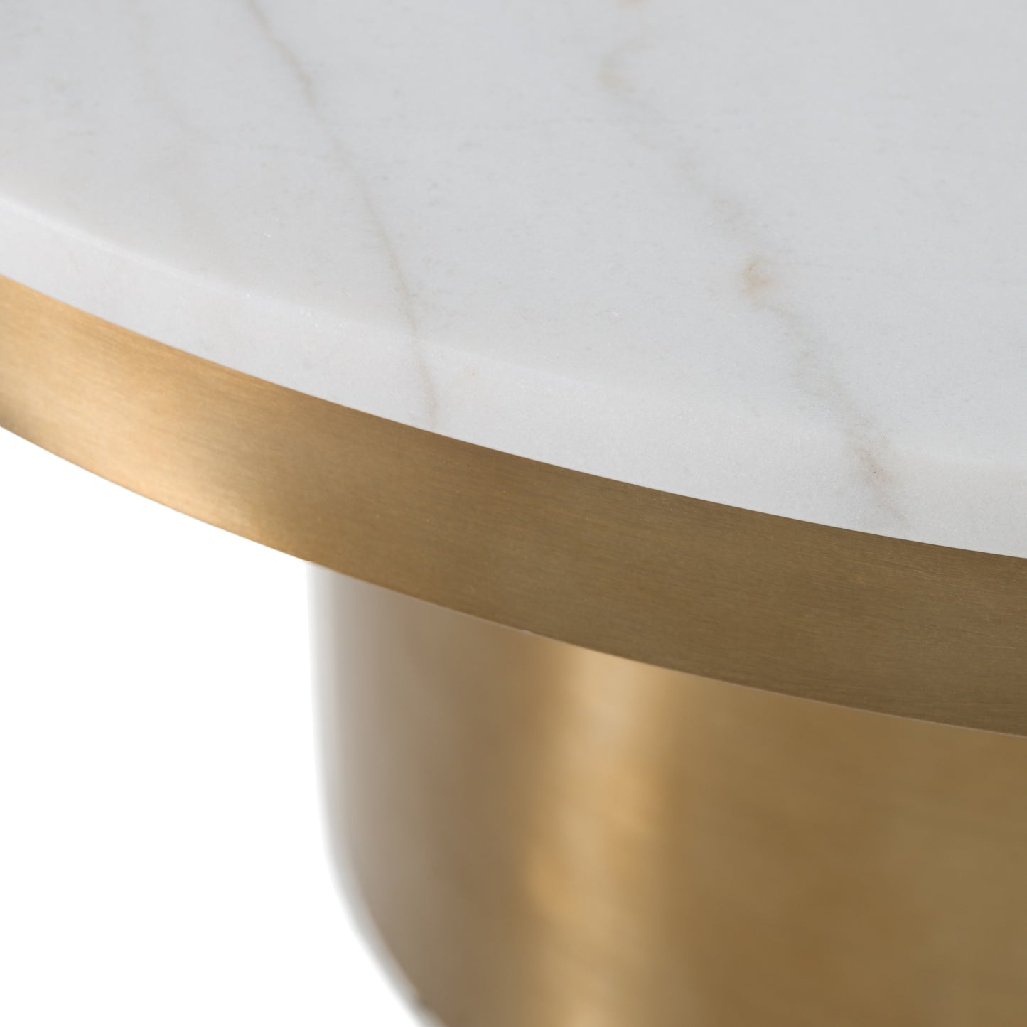 Modrest Rocky Glam White and Gold Coffee Table