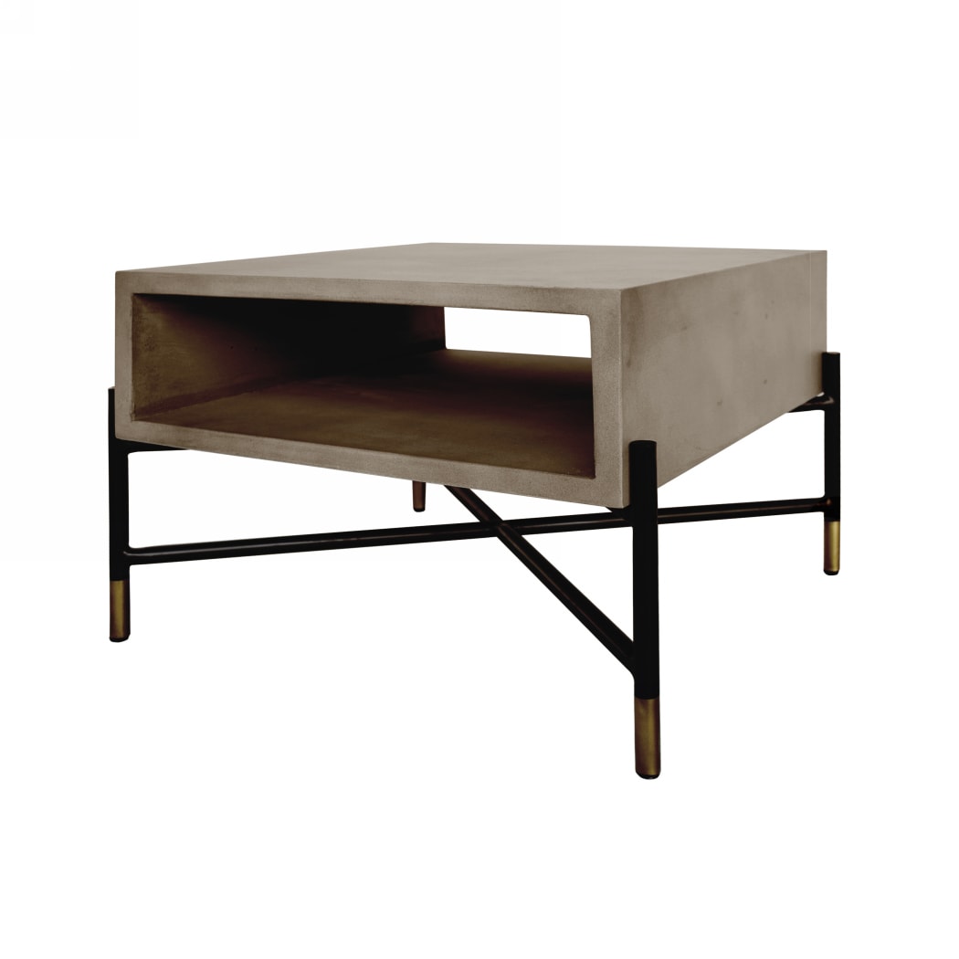 Modrest Walker Modern Concrete and Metal End Table