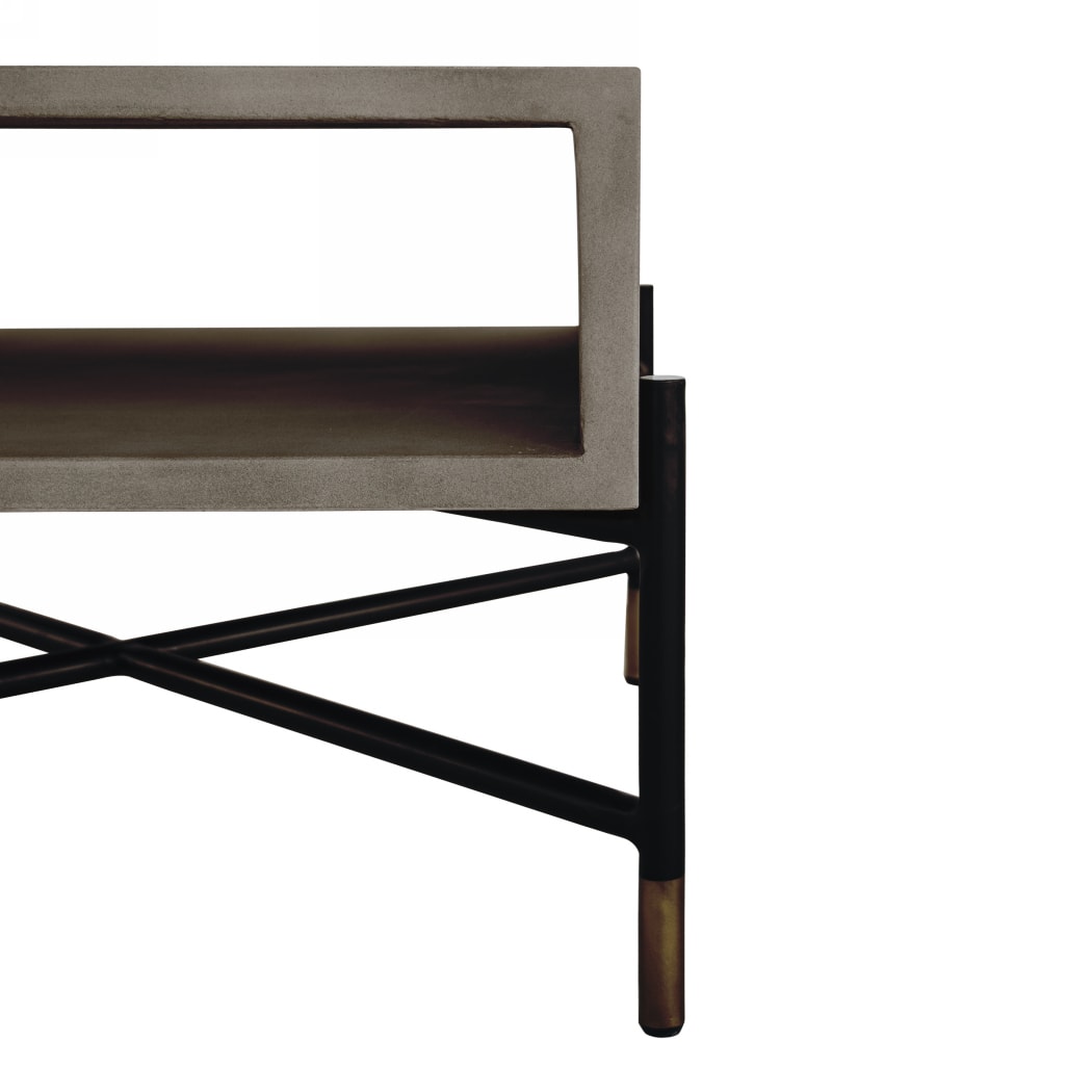 Modrest Walker Modern Concrete and Metal End Table