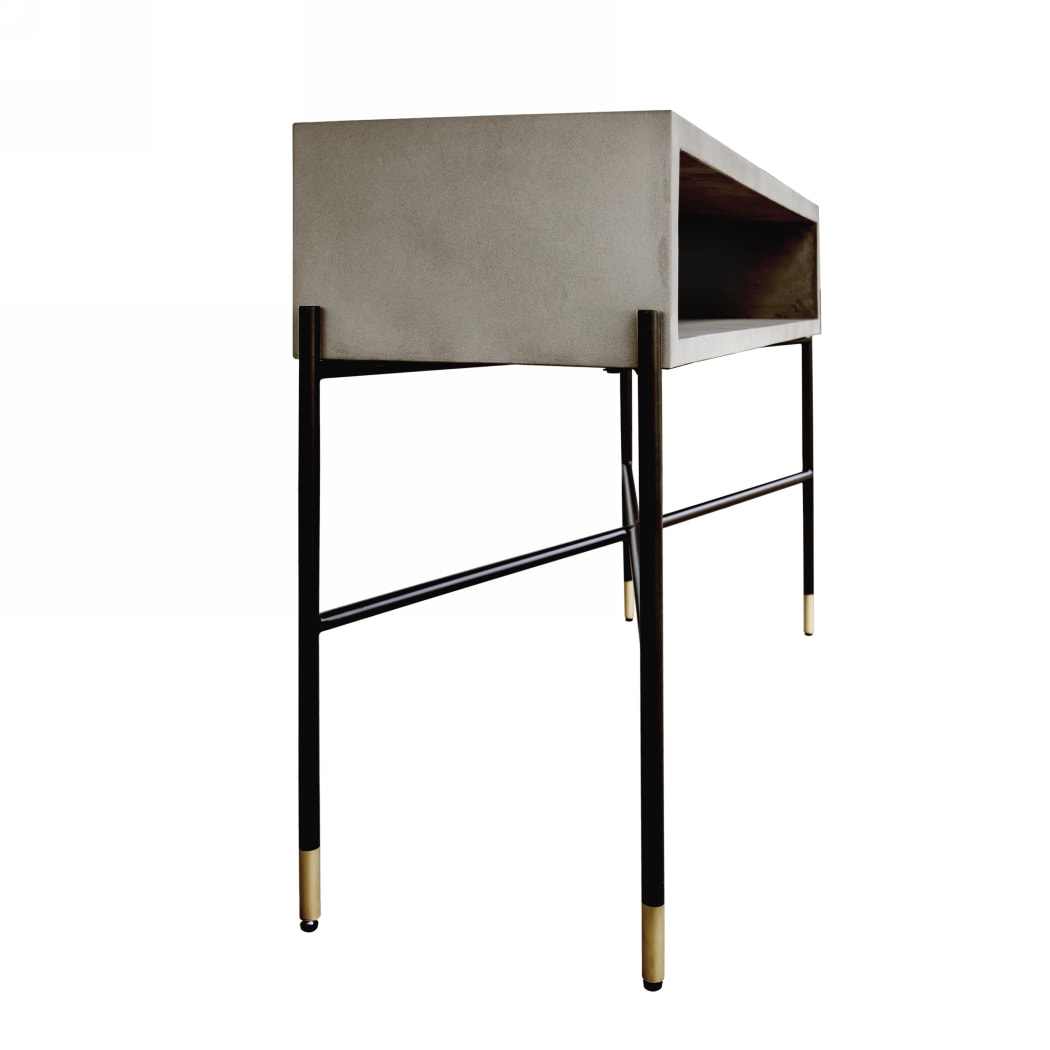Modrest Walker Modern Concrete and Metal Console Table
