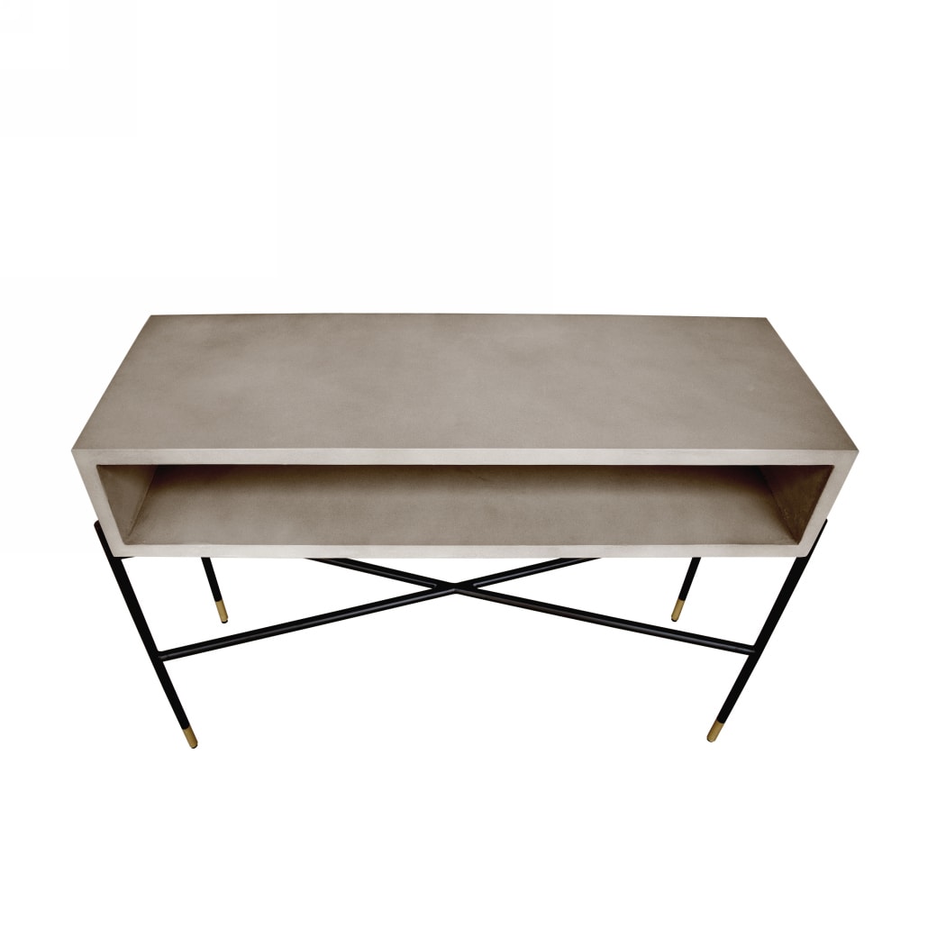 Modrest Walker Modern Concrete and Metal Console Table
