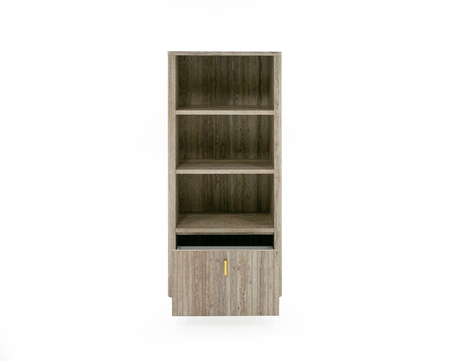 Nova Domus Roma Modern Faux Travertine Gold Bookcase