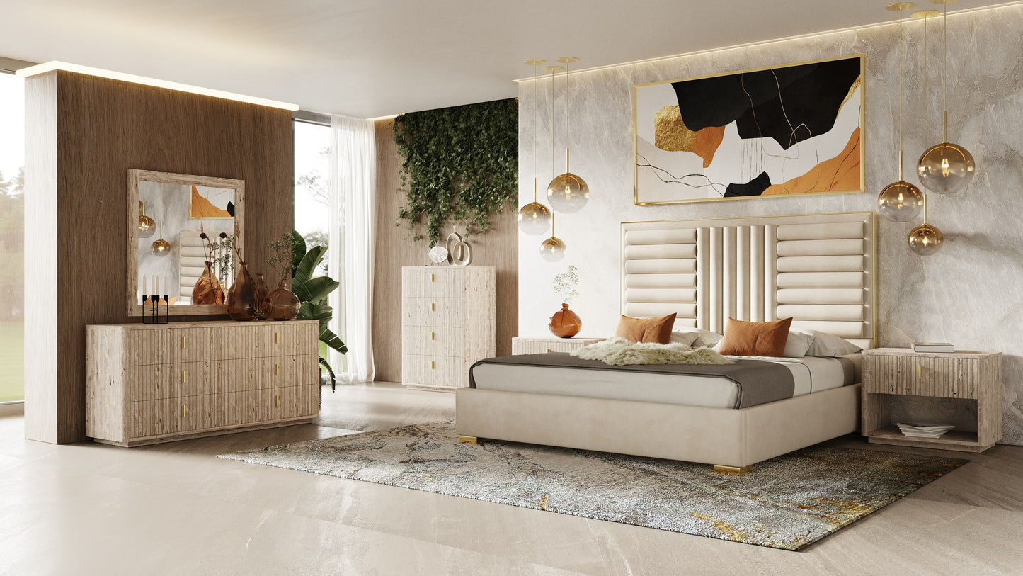 Nova Domus Roma Modern Faux Travertine Gold Chest