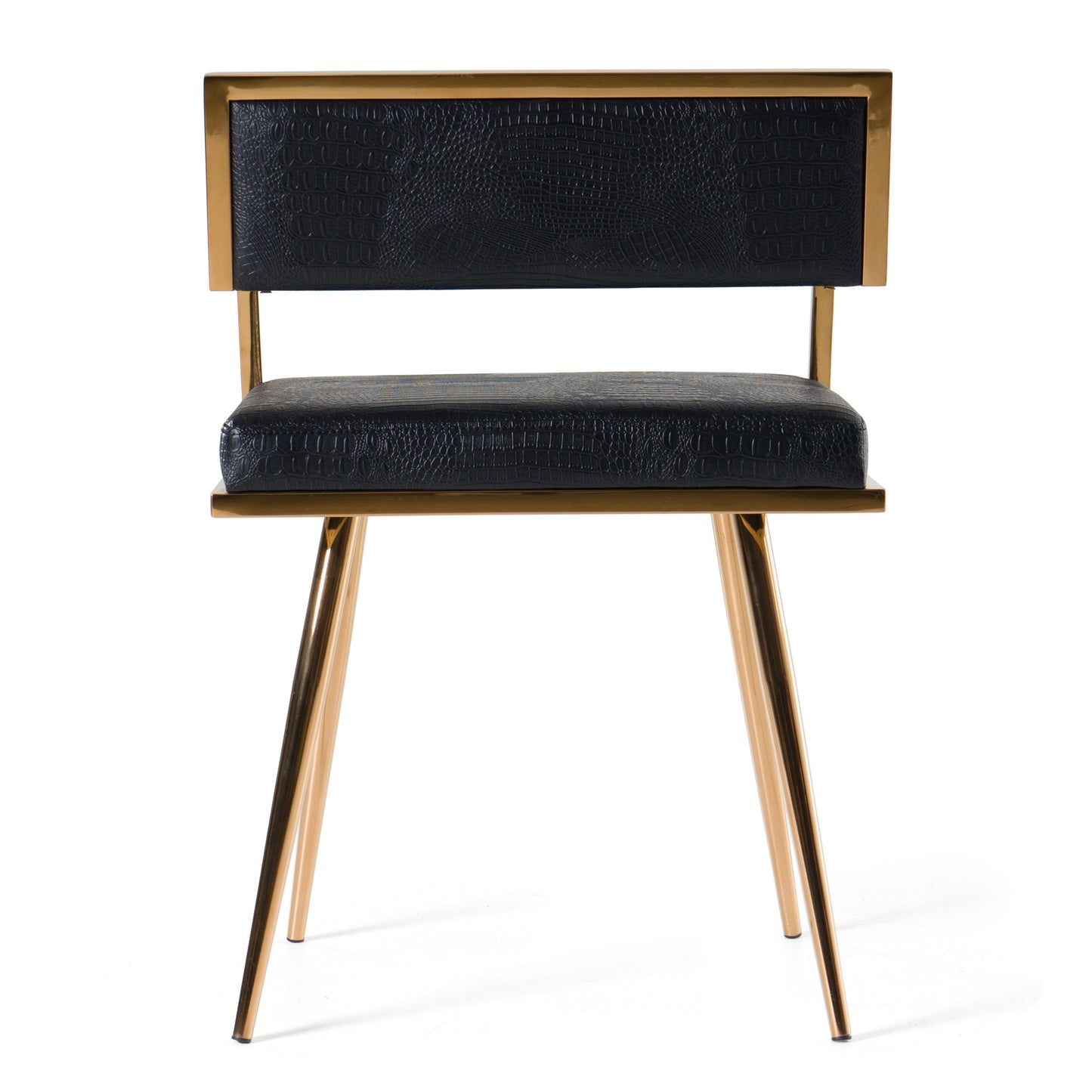 Modrest Rosario Modern Black and Rosegold Dining Chair