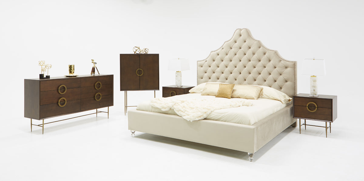 Modrest Selena Modern Acacia and Brass Dresser