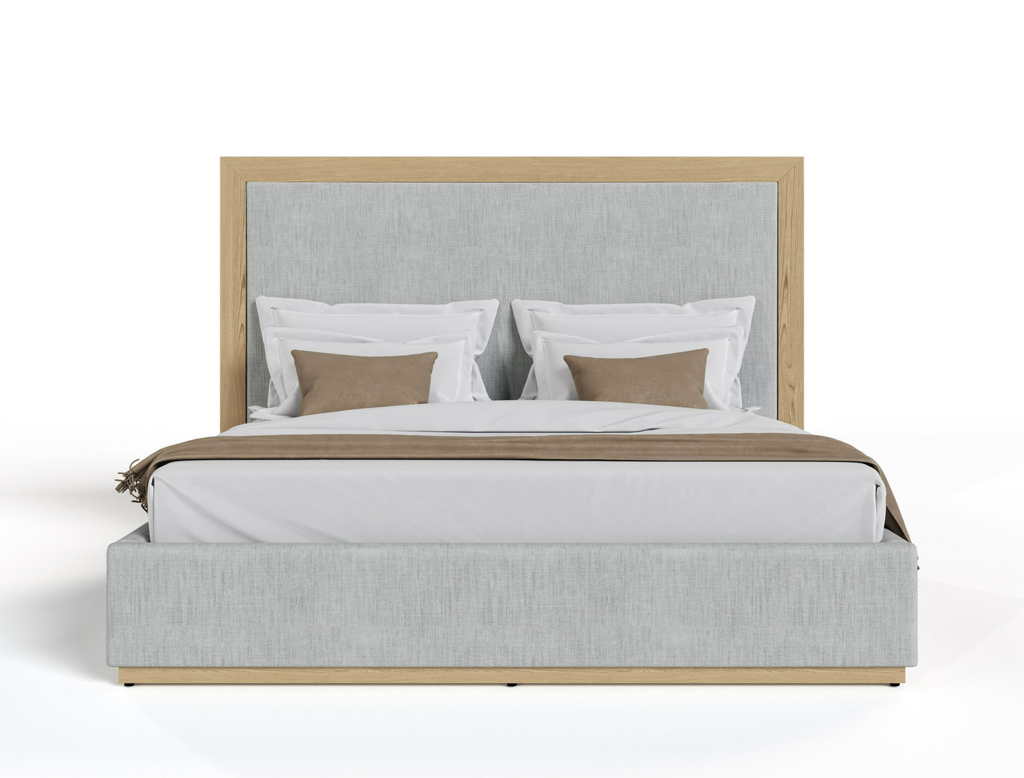 Nova Domus Santa Barbara Modern Grey Fabric Natural Bed