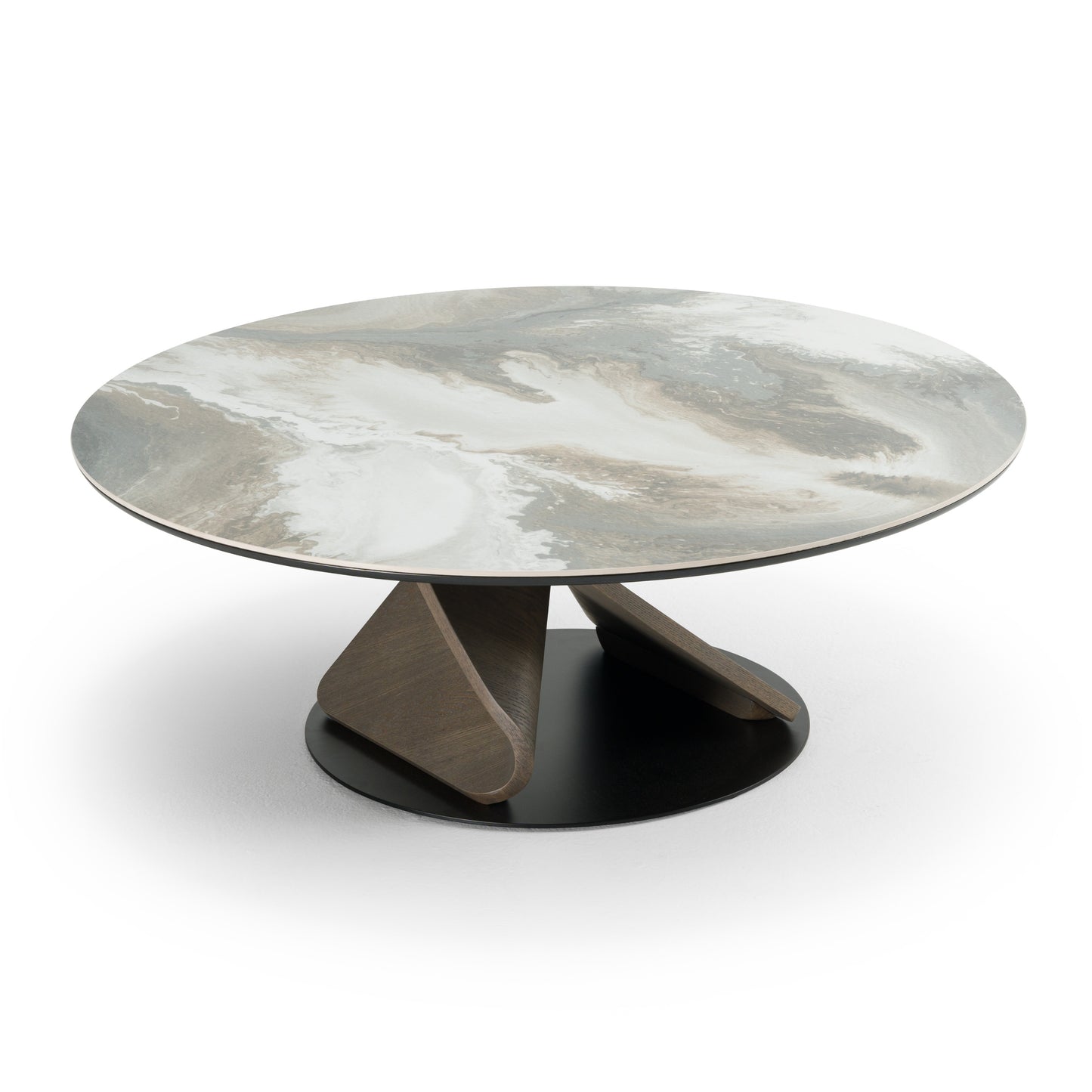 Modrest Schiff Modern Marbled Ceramic Coffee Table Set