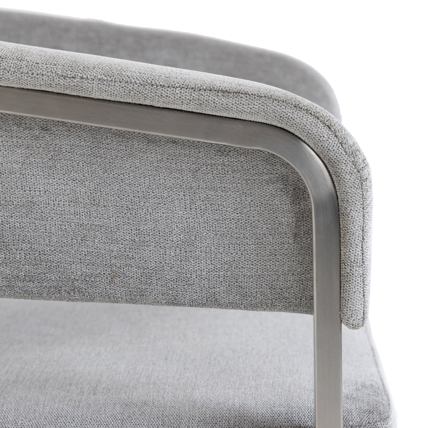 Modrest Sebastian Modern Grey Fabric Stainless Steel Counter Chair