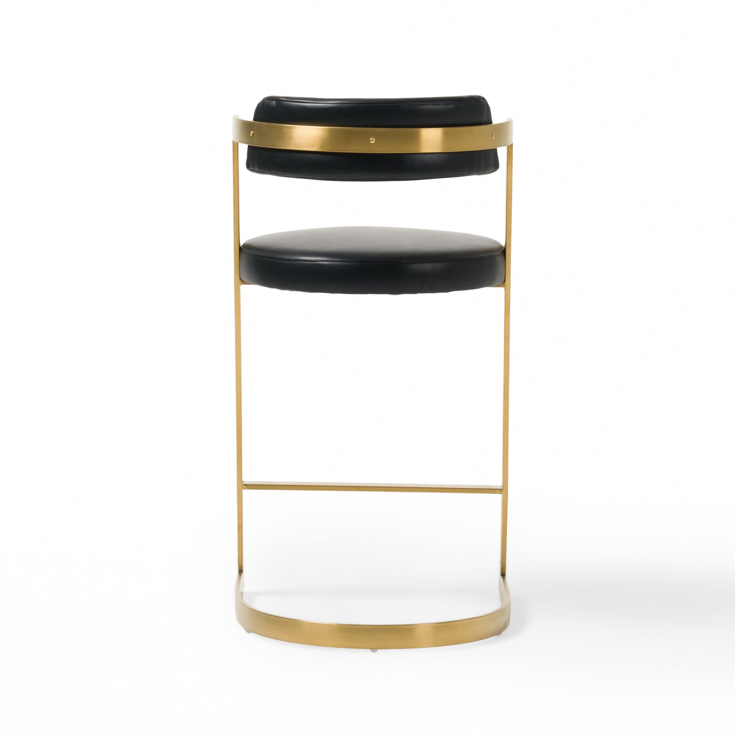 Modrest Shandra Black Pleather Gold Counter Stool