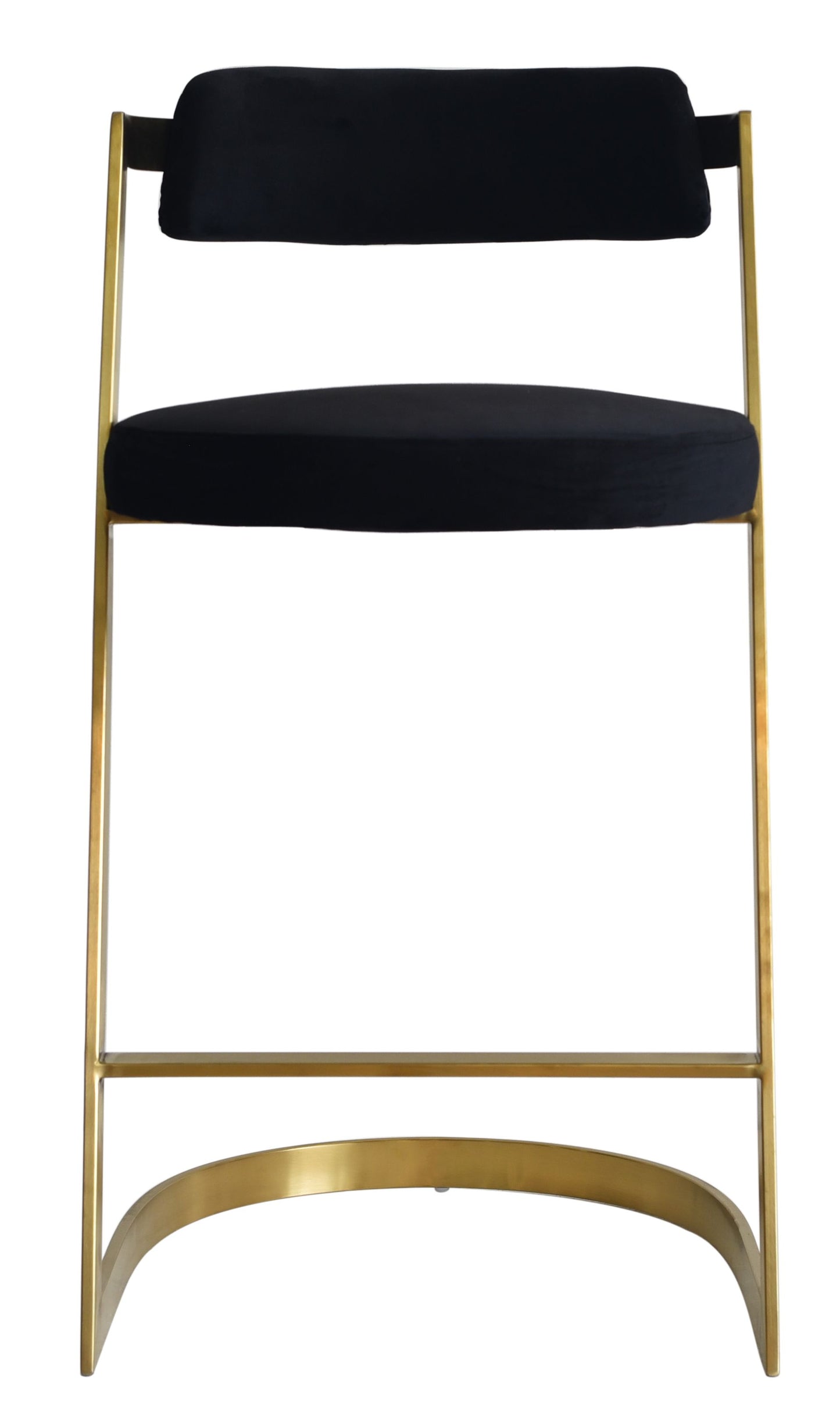 Modrest Shandra Black Velvet Gold Counter Stool