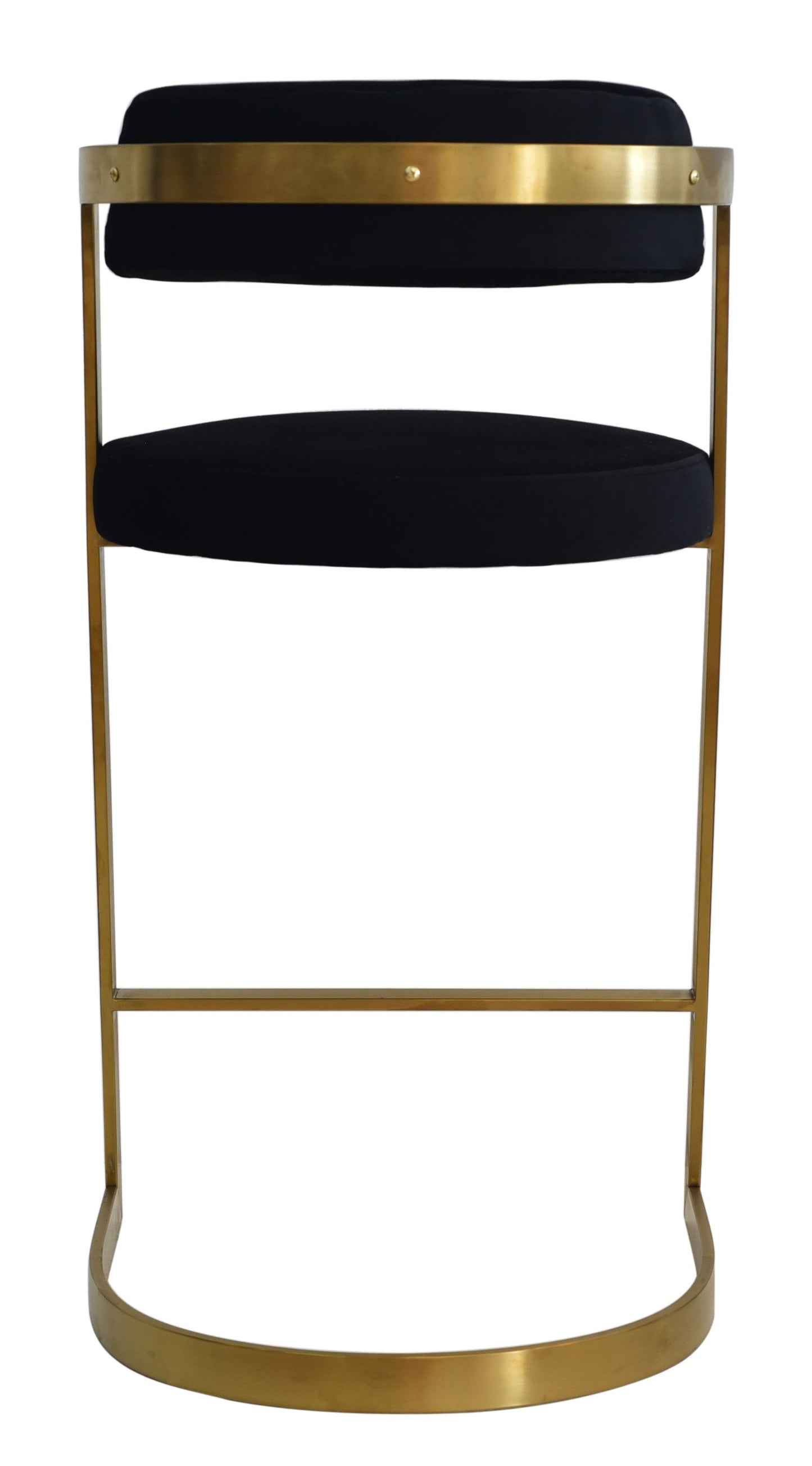 Modrest Shandra Black Velvet Gold Counter Stool