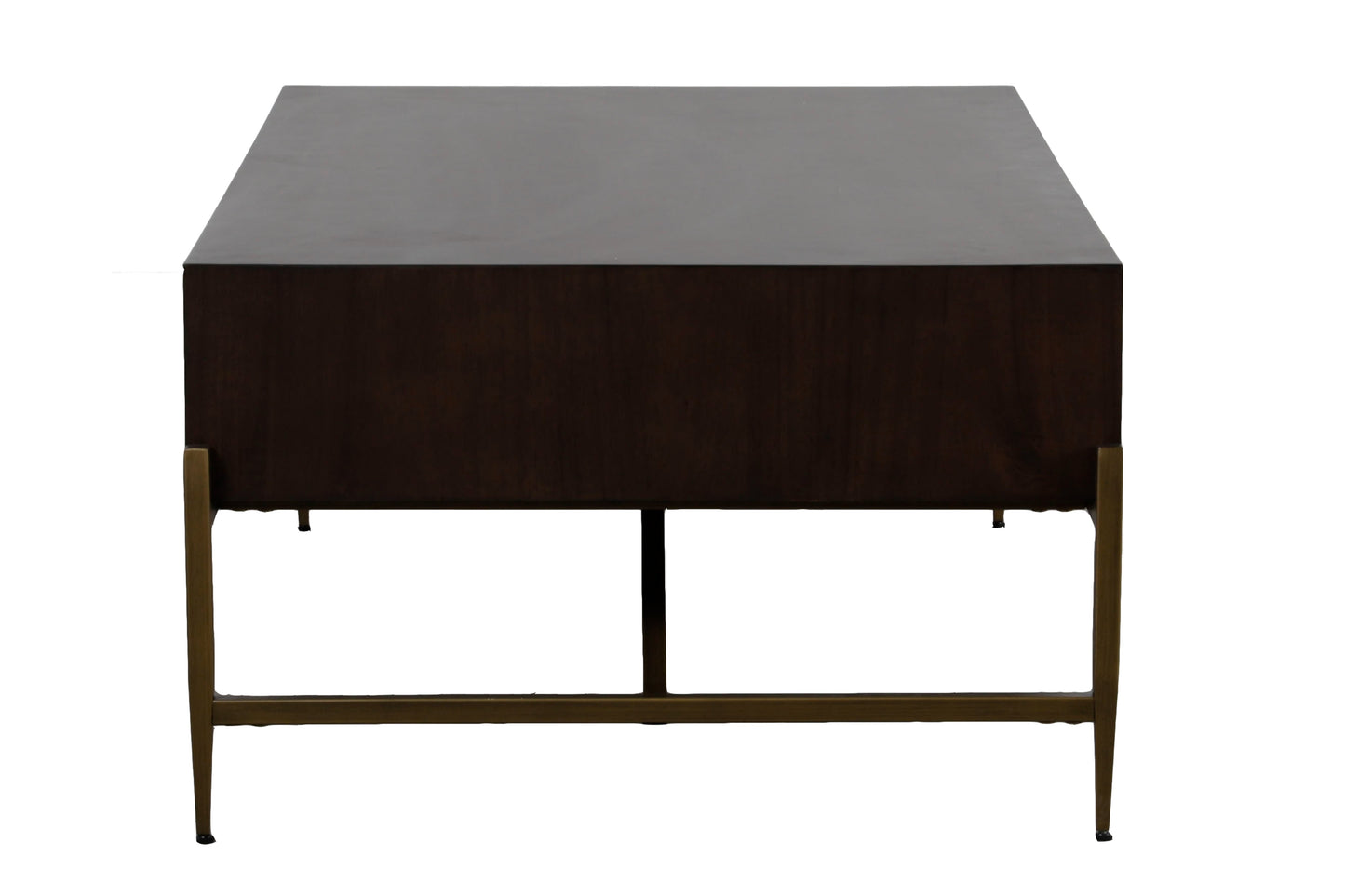 Modrest Shane Modern Acacia and Brass Coffee Table