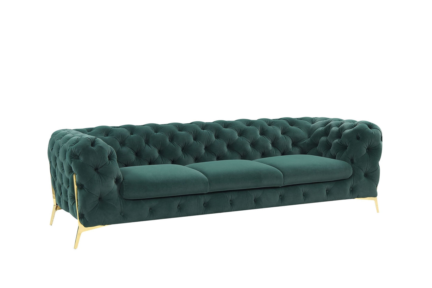 Divani Casa Sheila Transitional Emerald Green Fabric Sofa