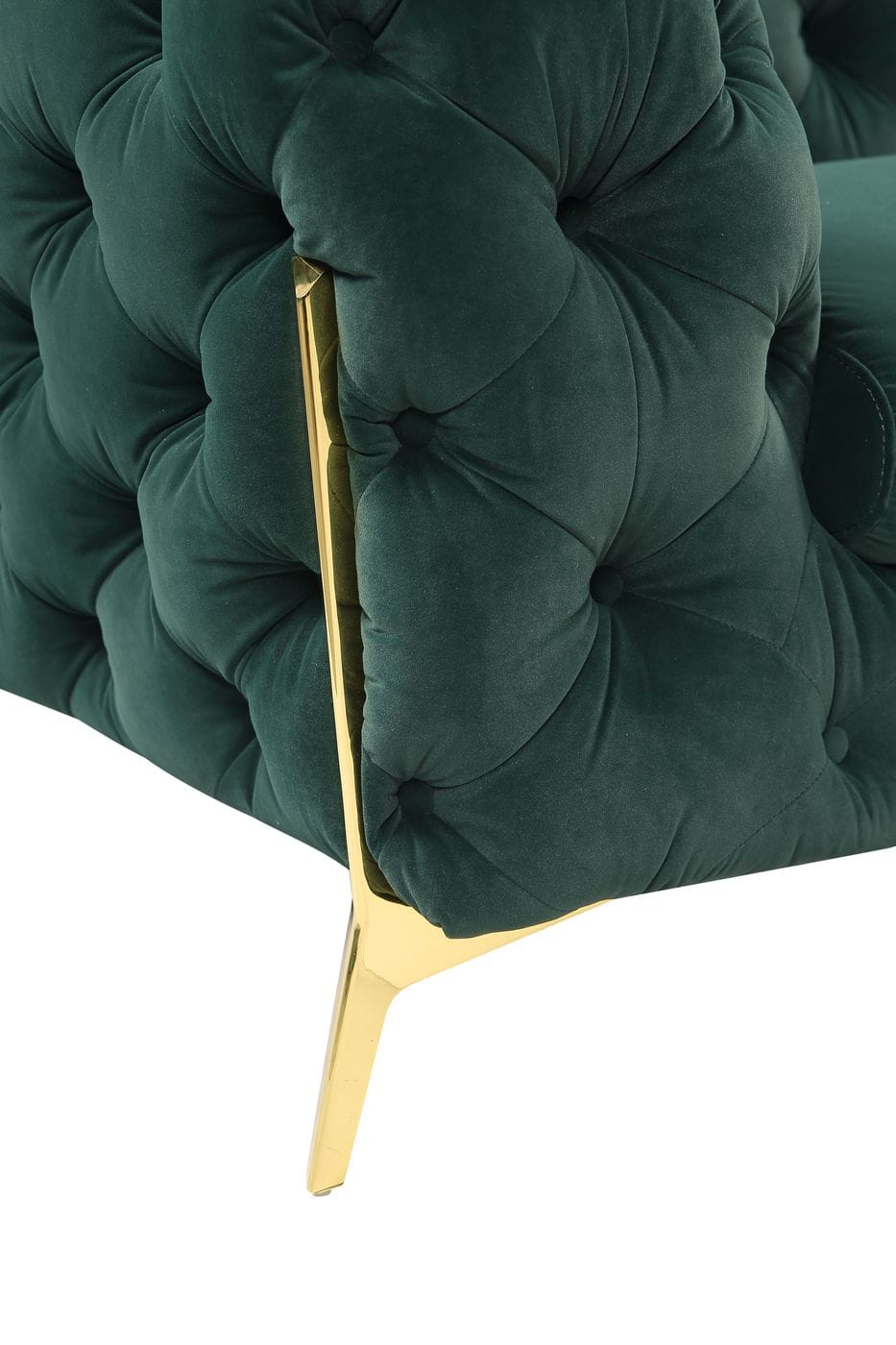 Divani Casa Sheila Transitional Emerald Green Fabric Sofa