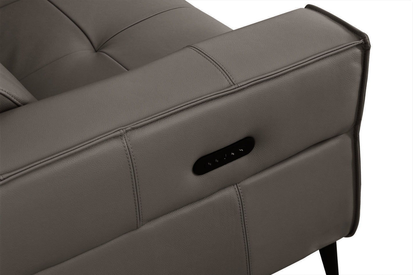 Divani Casa Nella Modern Dark Grey Leather Sofa w/ Electric Recliners