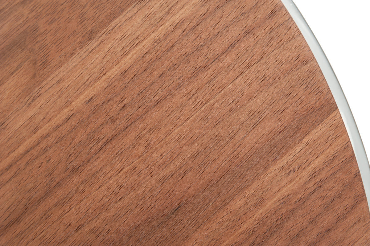 Modrest Silvia Modern Walnut and Stainless Steel End Table