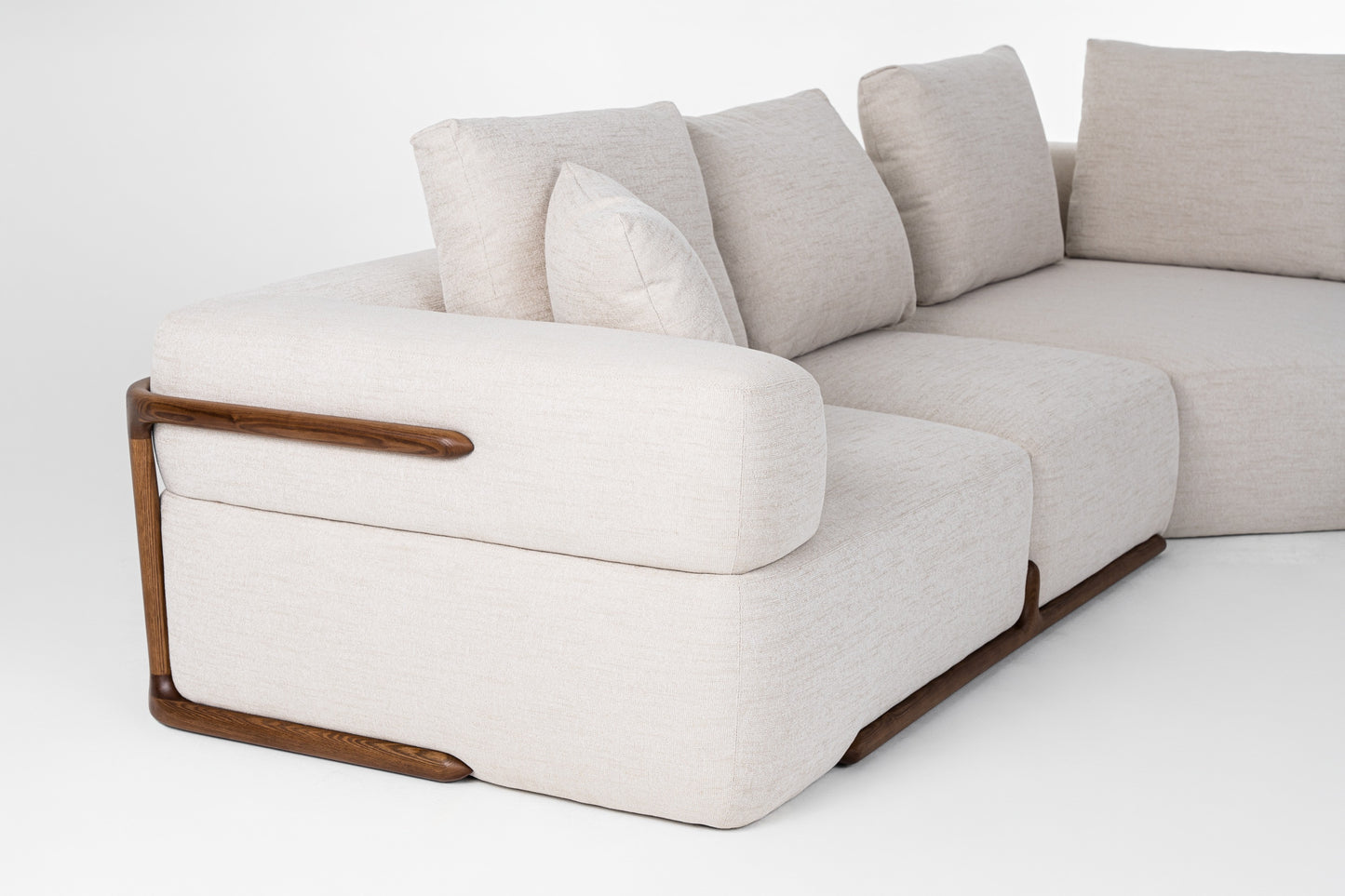 Divani Casa Simone Modern Off-White Fabric Sectional Sofa