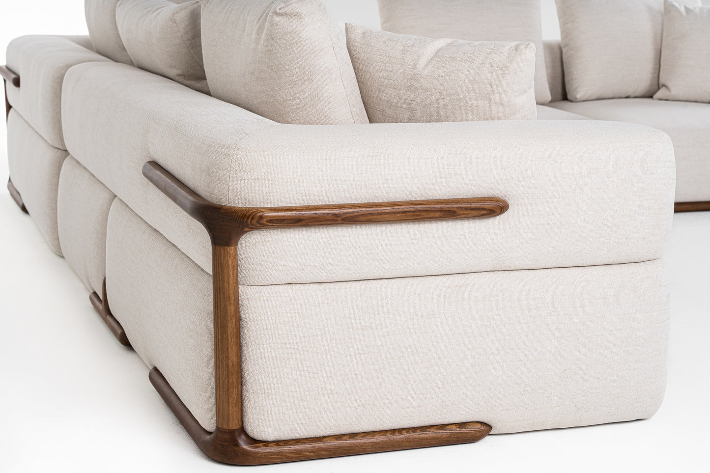 Divani Casa Simone Modern Off-White Fabric Sectional Sofa