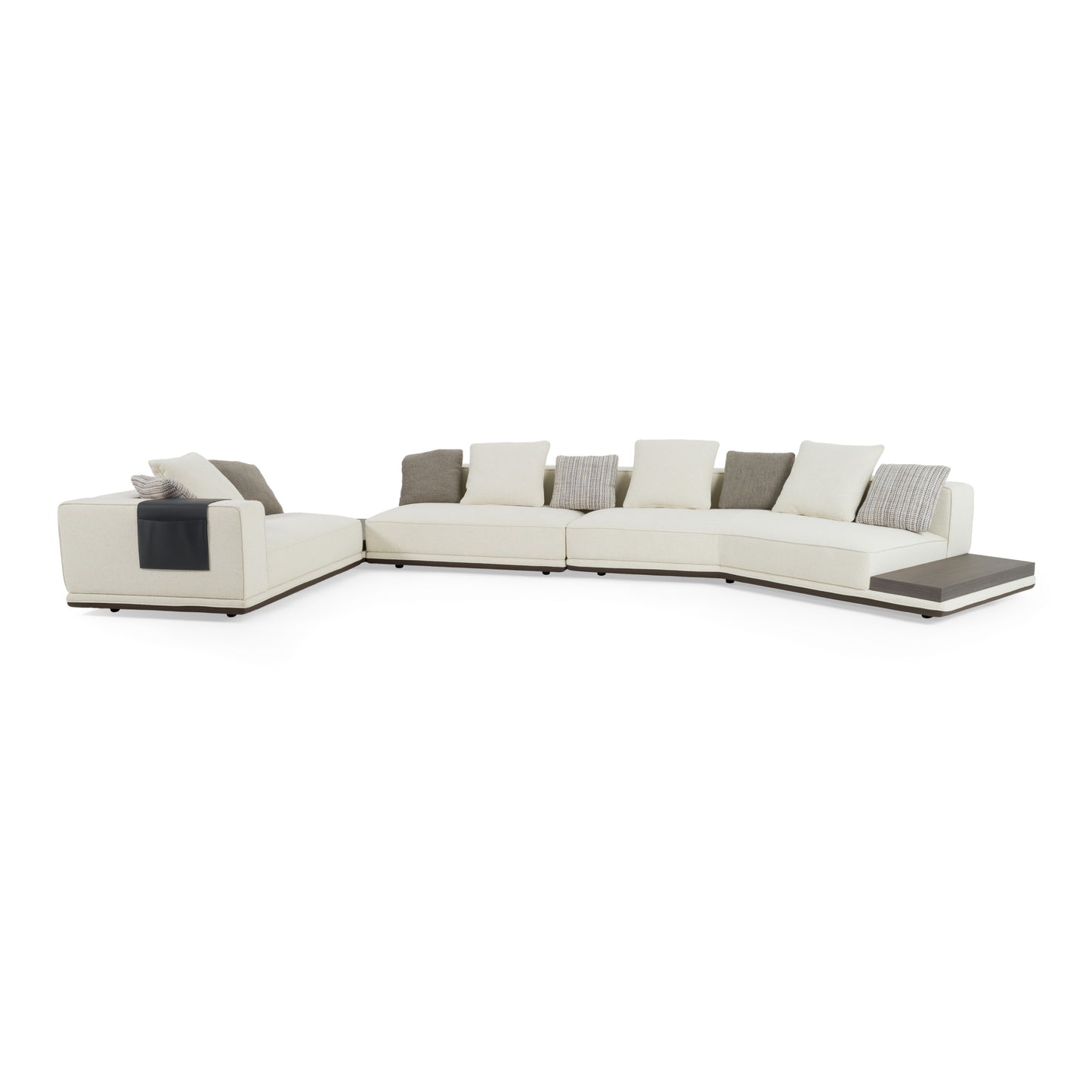 Lamod Siret Modern Ivory Fabric Modular Sectional W/ Coffee Table